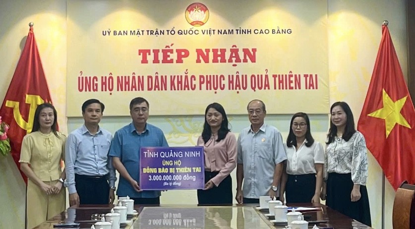 Quảng Ninh hỗ trợ Cao Bằng 3 tỷ đồng khắc phục hậu quả bão lũ