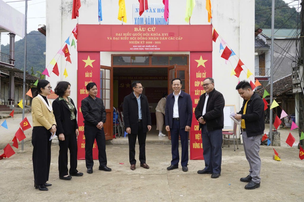 Cao Bằng: Lãnh đạo tỉnh kiểm tra công tác bầu cử tại các địa phương