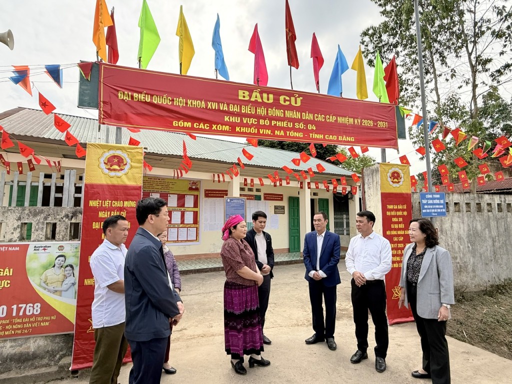 Cao Bằng: Lãnh đạo tỉnh kiểm tra công tác bầu cử tại các địa phương