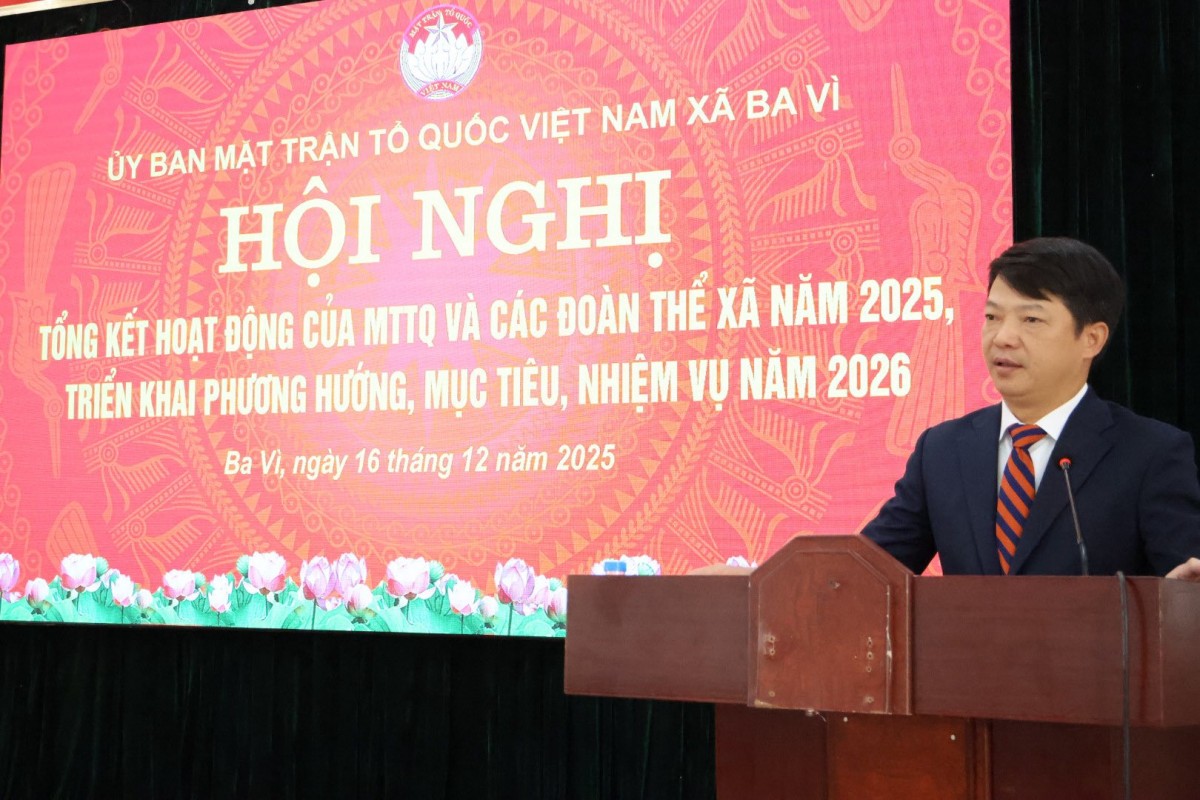 Hà Nội: MTTQ Việt Nam xã Ba Vì tổng kết công tác năm 2025, triển khai nhiệm vụ năm 2026