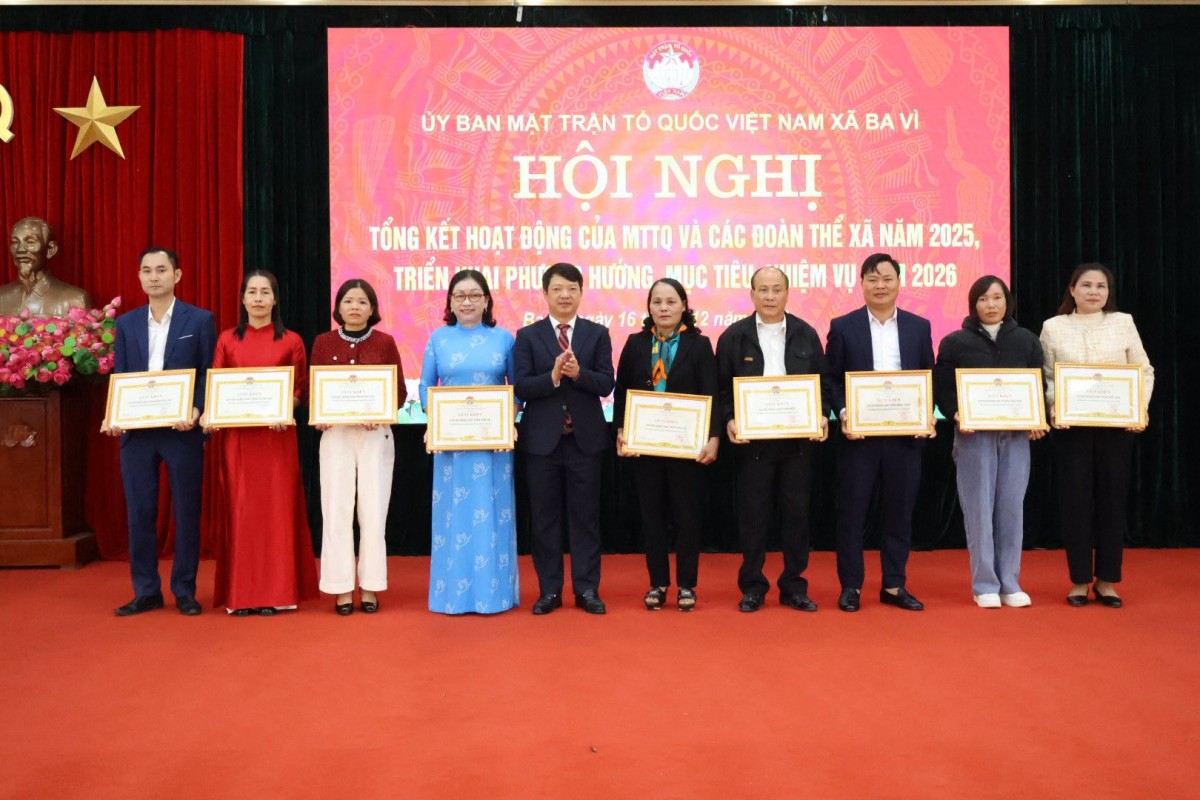 Hà Nội: MTTQ Việt Nam xã Ba Vì tổng kết công tác năm 2025, triển khai nhiệm vụ năm 2026