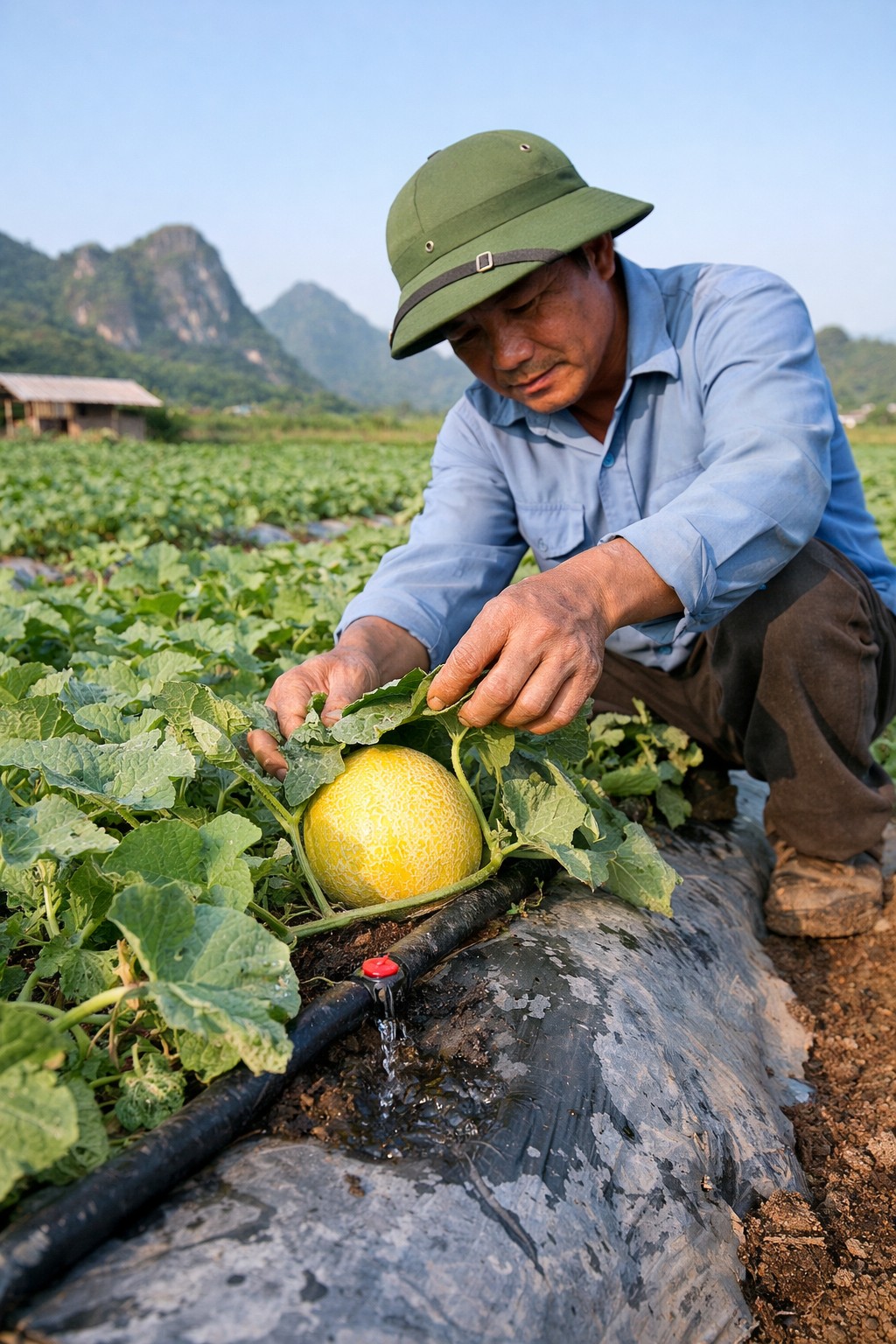 Nâng cao hiệu quả cây dưa lê nhờ áp dụng tưới nhỏ giọt