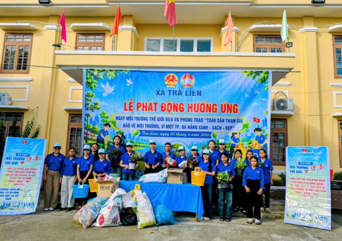 Xã Trà Liên (Đà Nẵng): Sôi nổi ra quân hưởng ứng Ngày Môi trường Thế giới 2026