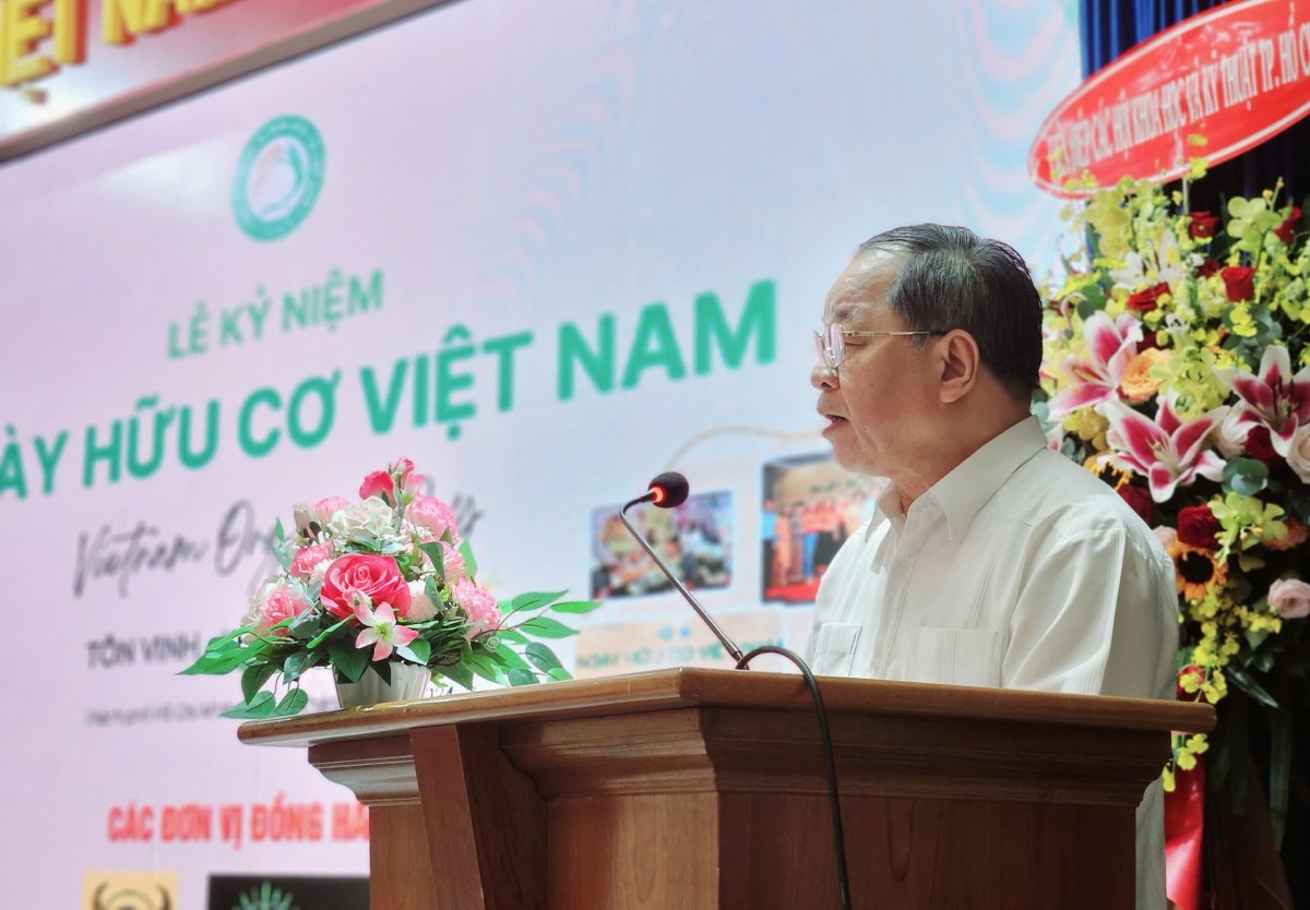 TSKH. Hà Phúc Mịch, Chủ tịch Hiệp hội Nông nghiệp Hữu cơ Việt Nam, nhấn mạnh Ngày Hữu cơ Việt Nam là dịp tôn vinh, kết nối và lan tỏa trách nhiệm của cộng đồng đối với con người và môi trường.